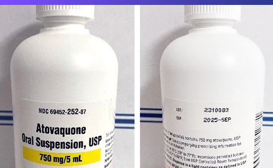 Atovaquone Oral Suspension Recalled Due to Bacterial Contamination