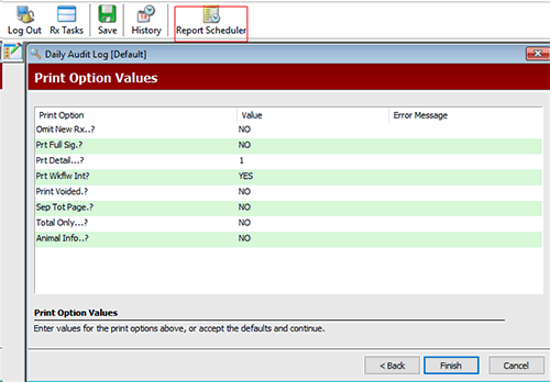 Daily Audit Log Screenshot